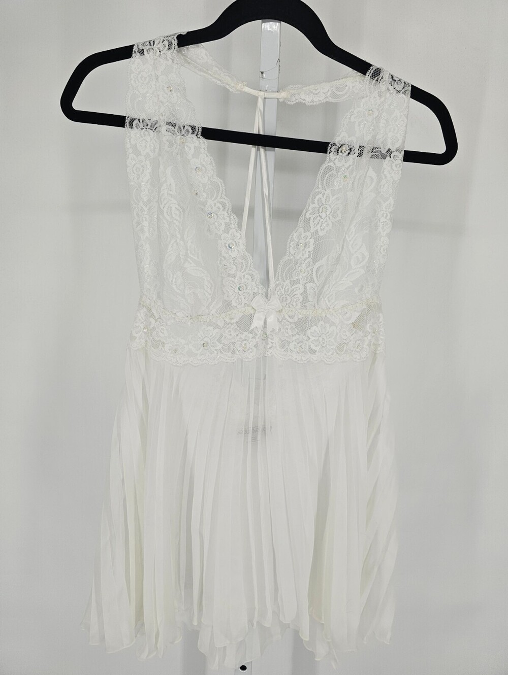 Vtg 1980s Cinima Etoile Seductivewear Sz L Nightie Babydoll White Lace Bridal